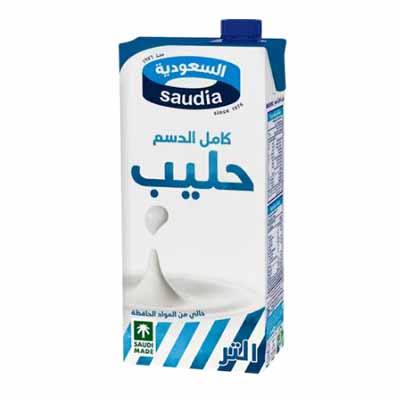 Saudia Whole Milk Full Fat 1L