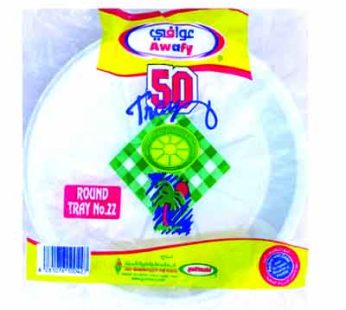 Awafi plastic round tray No.22 × 50 pieces